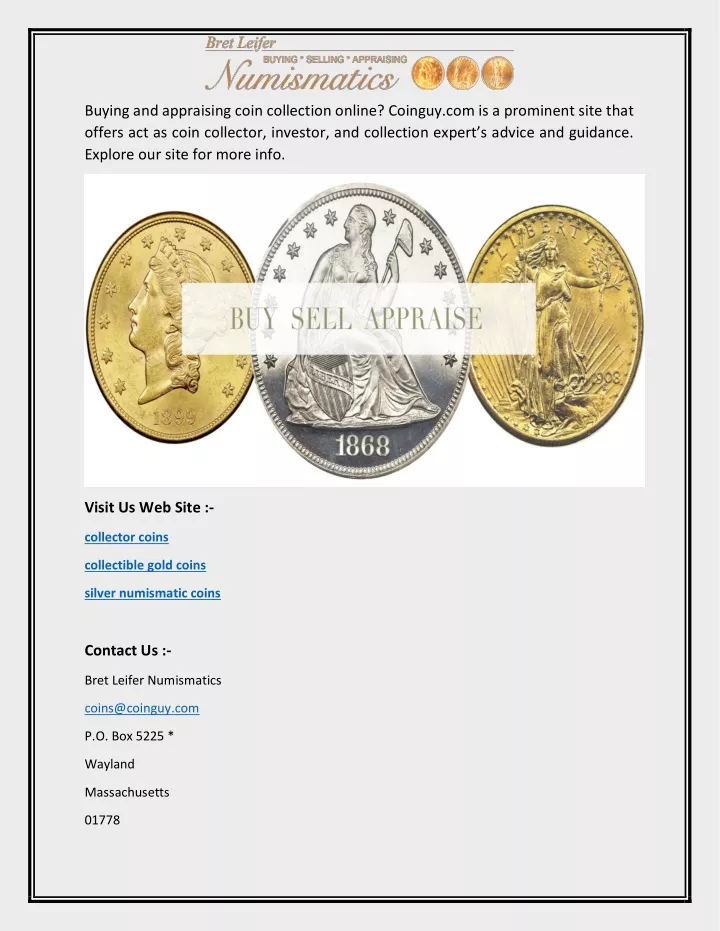buying and appraising coin collection online