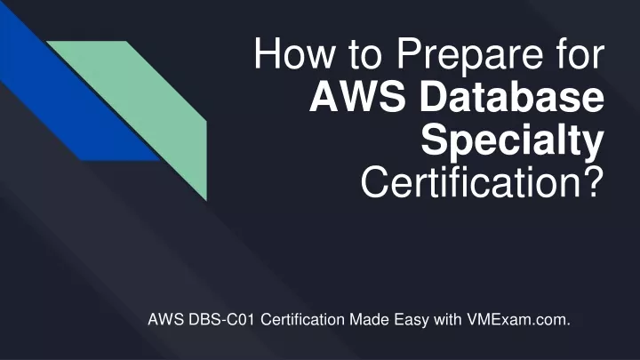 how to prepare for aws database specialty