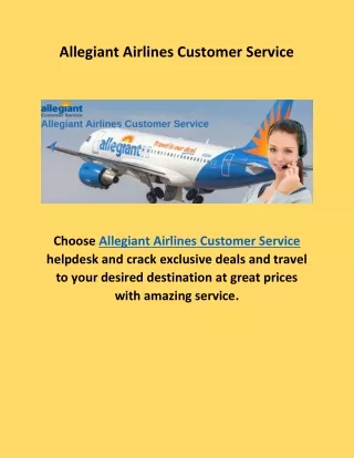 allegiant airlines customer service