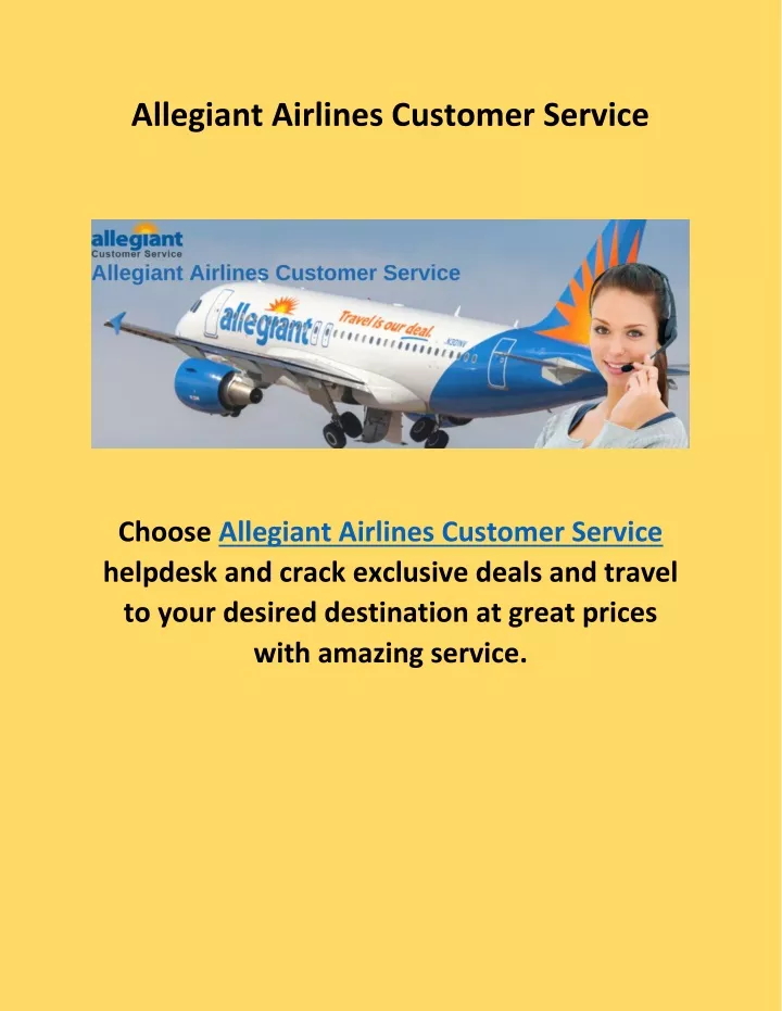 allegiant airlines customer service