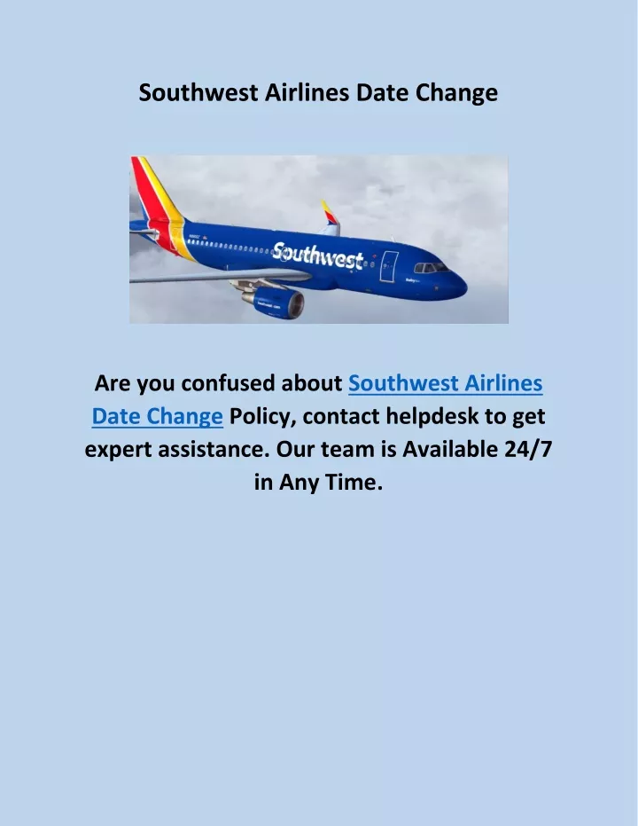 PPT - Southwest Airlines Date Change PowerPoint Presentation, free ...