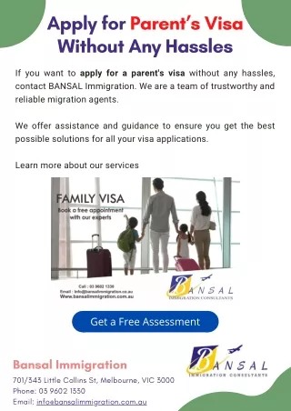 Apply for Parent’s Visa Without Any Hassles