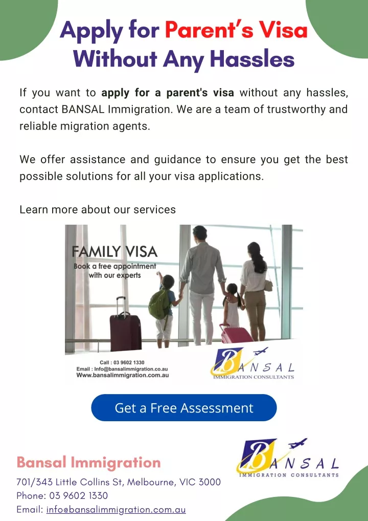 apply for parent s visa without any hassles