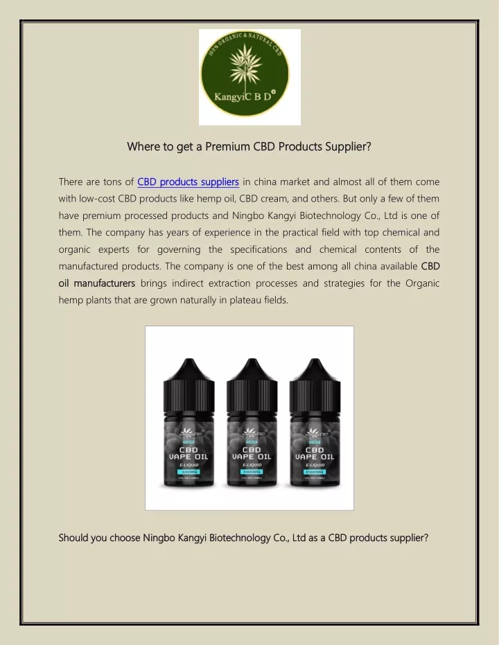 where to get a premium cbd products supplier
