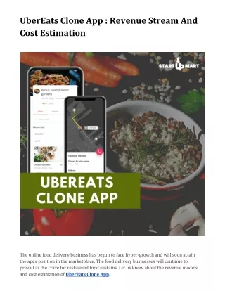 ubereats clone app revenue stream and cost