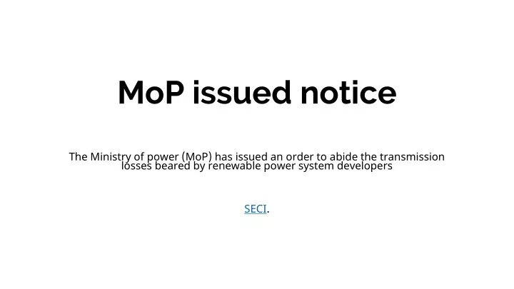 mop issued notice