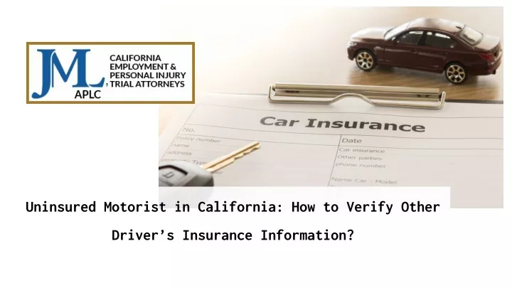 uninsured motorist in california how to verify