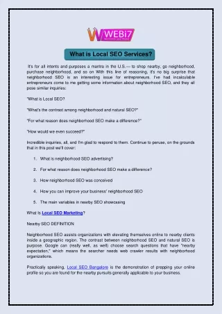 what is local seo services