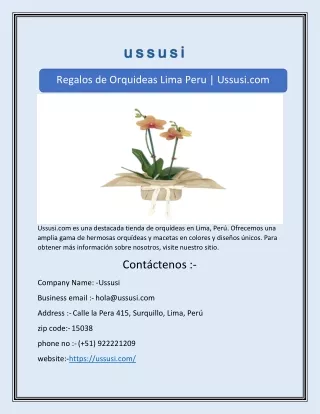 Regalos de Orquideas Lima Peru | Ussusi.com