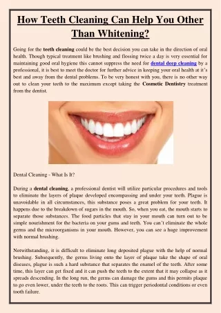 how teeth cleaning can help you other than