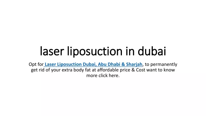 laser liposuction in dubai