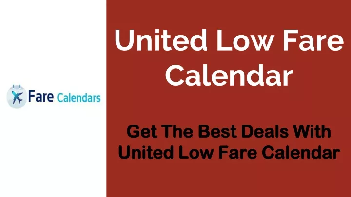 united low fare calendar