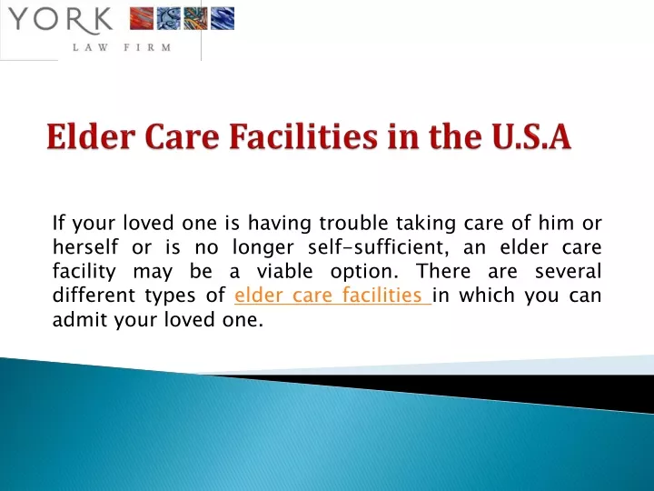 elder care facilities in the u s a
