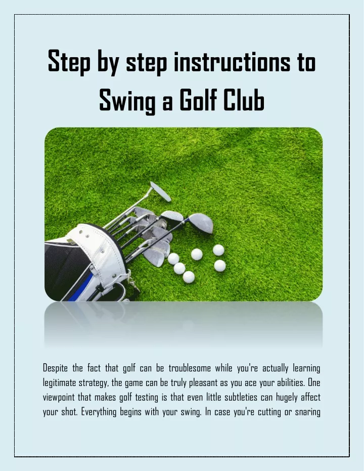 step by step instructions to swing a golf club
