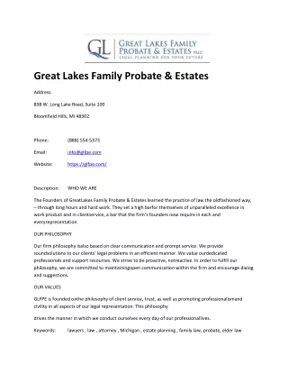 Great Lakes Family Probate & Estates