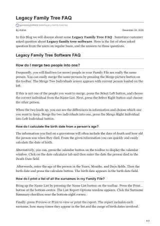 legacy family tree faq