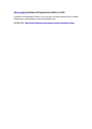 hire a coder developers programmers online