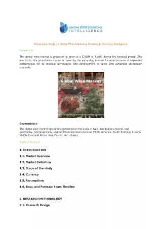 exhaustive study on global wine market