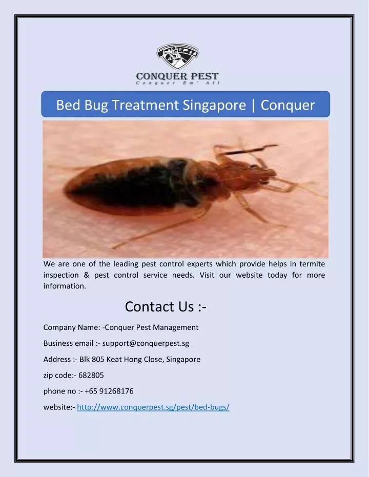 bed bug treatment singapore conquer