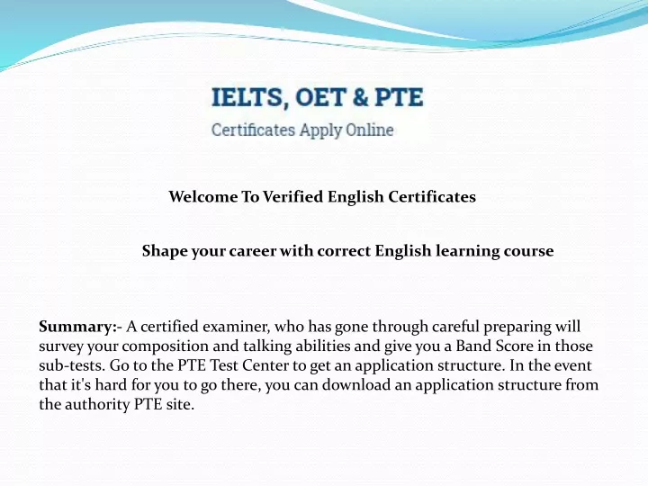 welcome to verified english certificates