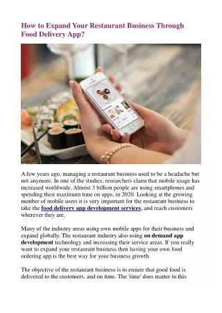 how to expand your restaurant business through