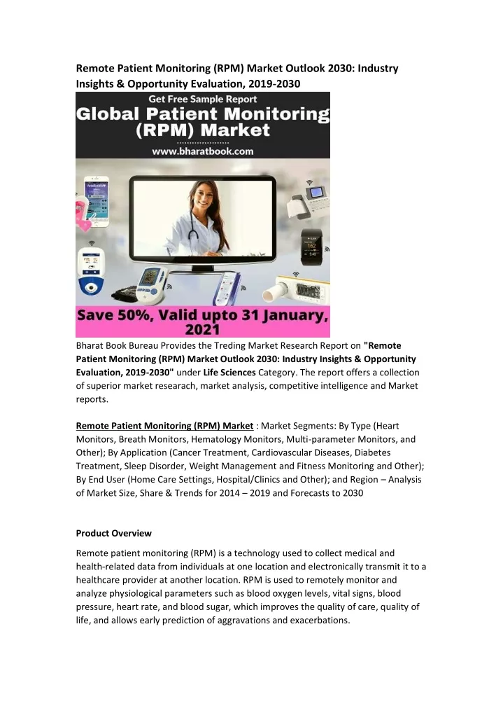 remote patient monitoring rpm market outlook 2030