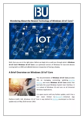 wondering about the newest technology of windows
