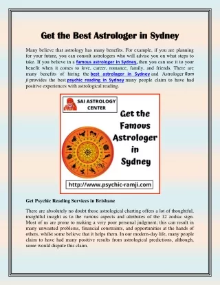 Get the Best Astrologer in Sydney