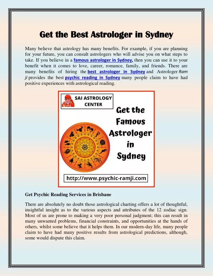 get the best astrologer in sydney get the best