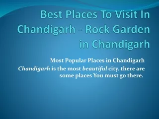 Most Popular Places in Chandigarh
