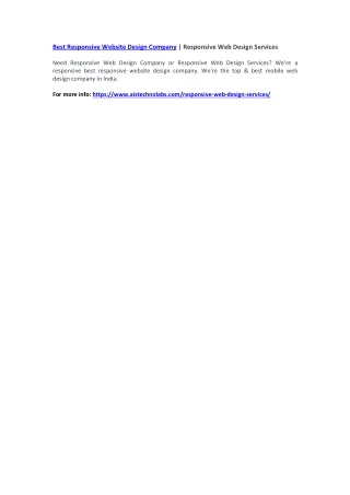 best responsive website design company responsive