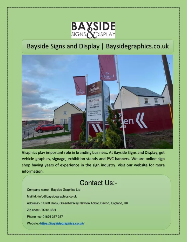 bayside signs and display baysidegraphics co uk