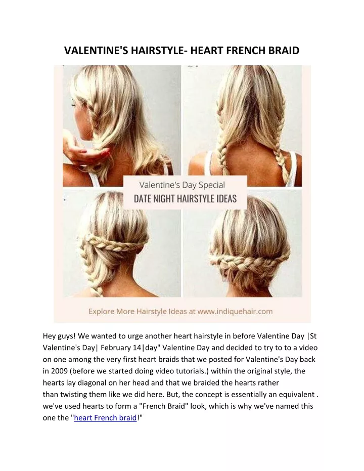 valentine s hairstyle heart french braid