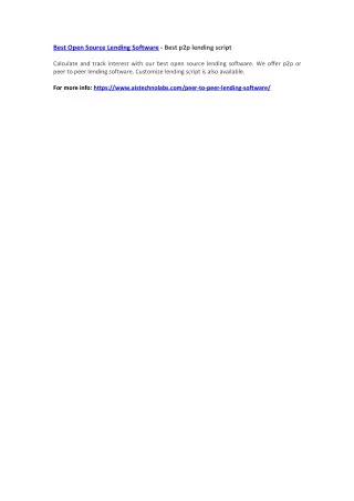 best open source lending software best