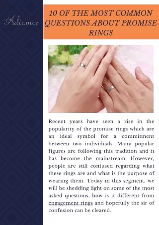 10 OF THE MOST COMMON QUESTIONS ABOUT PROMISE RINGS