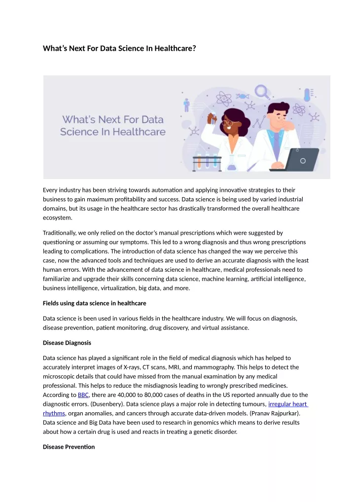 what s next for data science in healthcare