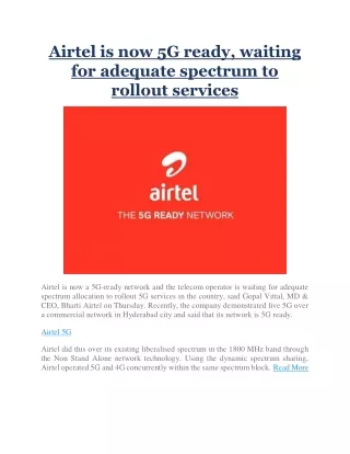 airtel is now 5g ready waiting for adequate