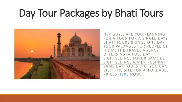day tour packages by bhati tours