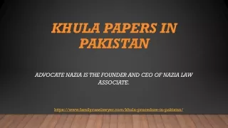Khula Papers in Pakistan in Legal Way in 2021 - Nazia Law Associate