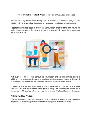 How to Pick the Perfect Product For Your Amazon Business