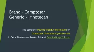 brand camptosar generic irinotecan
