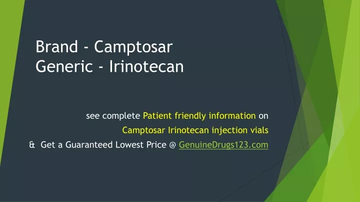 brand camptosar generic irinotecan