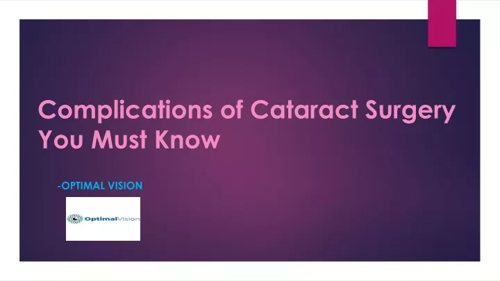 complications of cataract surgery you must know