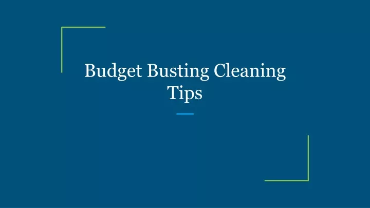 budget busting cleaning tips