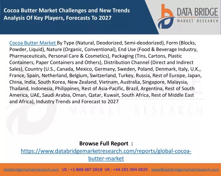 cocoa butter market challenges and new trends