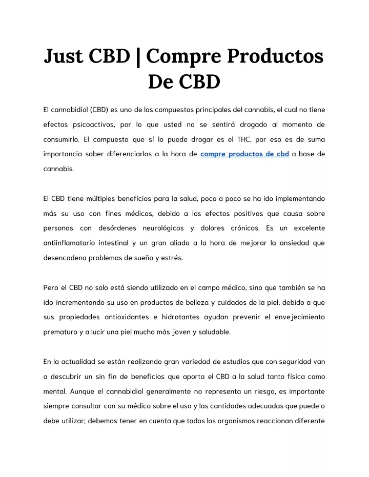 just cbd compre productos de cbd el cannabidiol