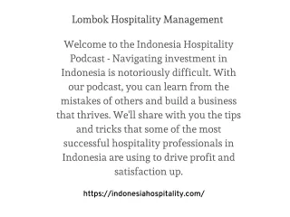 Lombok Hospitality Management
