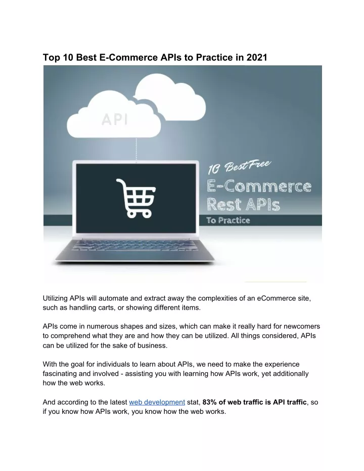 top 10 best e commerce apis to practice in 2021