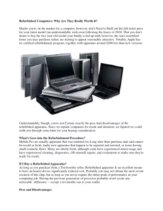 refurbished computers why are they really worth