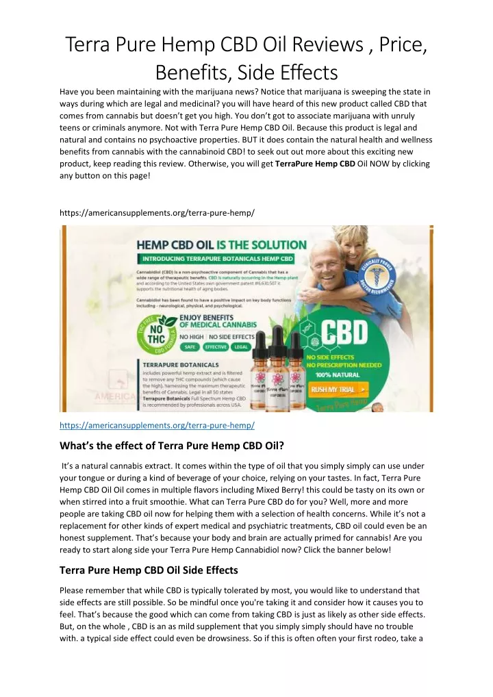 terra pure hemp cbd oil reviews price benefits